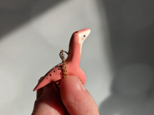 plesiosaur pendant pink gold