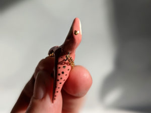 plesiosaur pendant pink gold