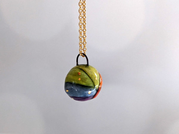 pride rainbow isopod pendant porcelain