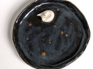 porcelain ring dish handmade arctic fox