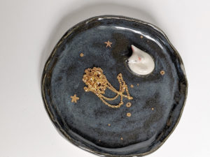porcelain ring dish handmade arctic fox