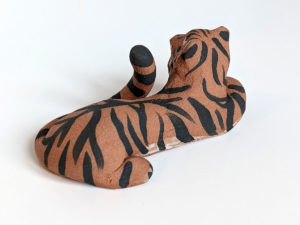 red clay matte tiger figurine