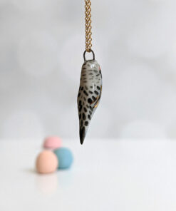 parakeer porcelain pendant perruche