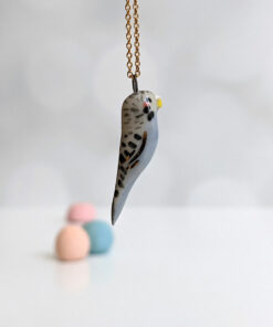 parakeer porcelain pendant perruche
