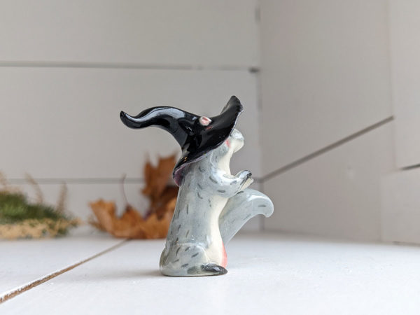 porcelain witch squirrel figurine