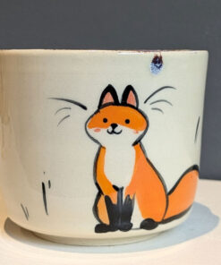 handmade stoneware artist cup for painting