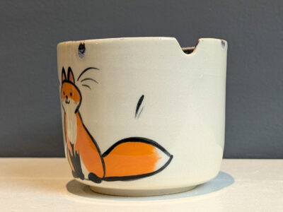 handmade stoneware artist cup for painting