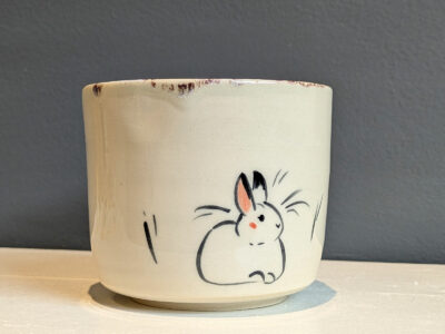 handmade stoneware artist cup for painting