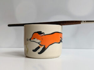 handmade stoneware artist cup for painting