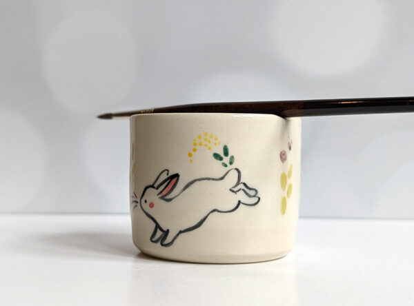 handmade stoneware artist cup for painting