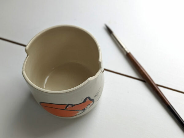 handmade stoneware artist cup for painting