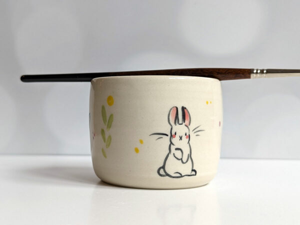 handmade stoneware artist cup for painting