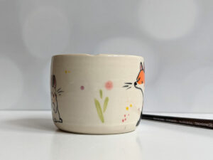 handmade stoneware artist cup for painting