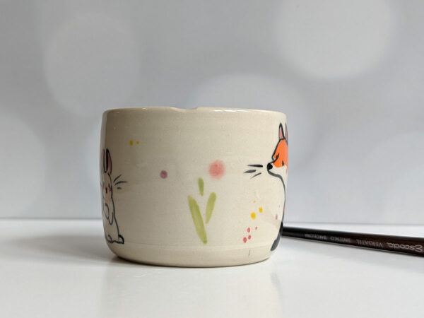 handmade stoneware artist cup for painting