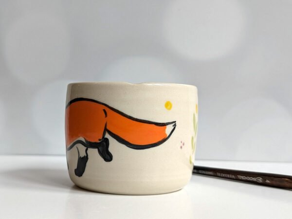 handmade stoneware artist cup for painting