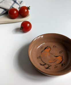 chicken ring dish red clay