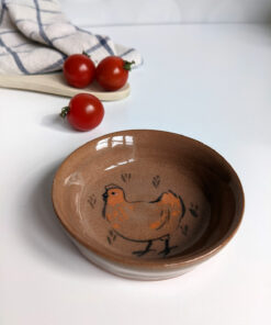 chicken ring dish red clay