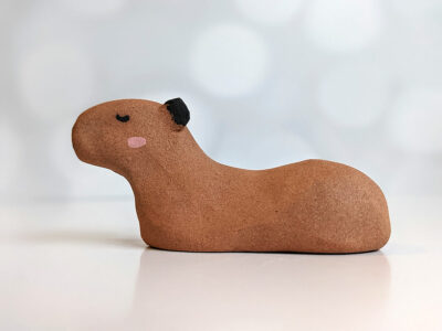 red clay capybara figurine