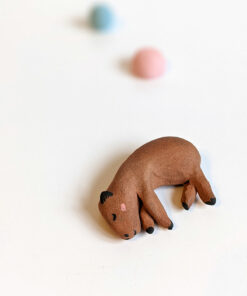 red clay capybara ceramics figurine