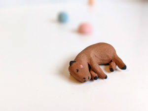 red clay capybara ceramics figurine