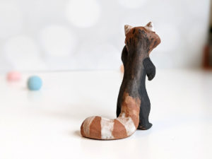 red panda red clay ceramics figurine