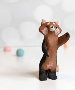 red panda red clay ceramics figurine