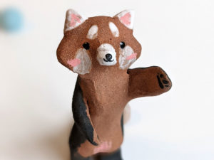 red panda red clay ceramics figurine