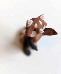 red panda red clay ceramics figurine