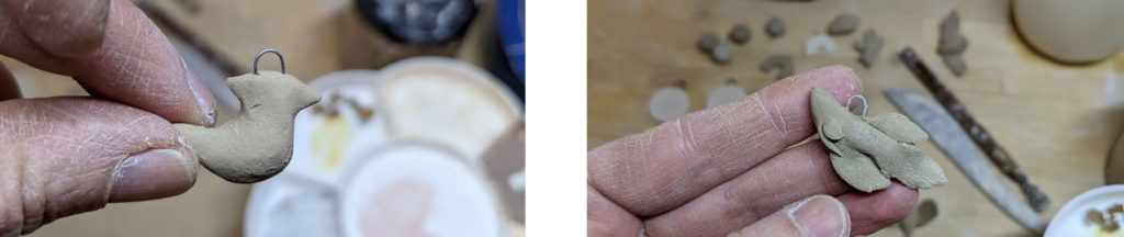 Ceramic Jewelry making - adding wire 