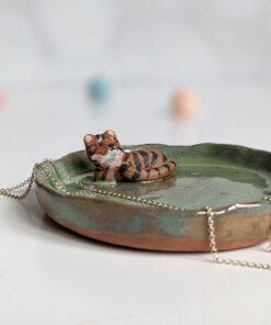handmade ring dish tiger