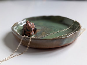 handmade ring dish tiger