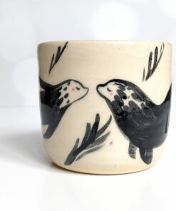 fur seal porcelain tumbler handmade
