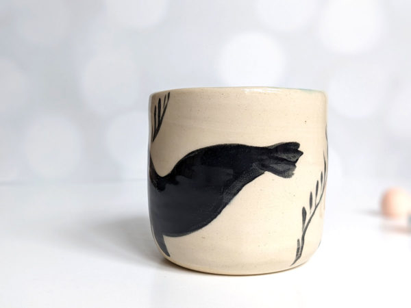 fur seal porcelain tumbler handmade