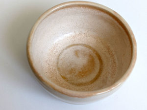 handmade white stoneware tumbler anteater