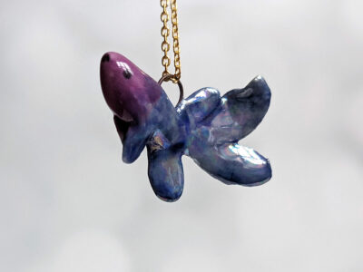 betta splendens pendant porcelain handmade