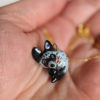 bat eard fox porcelain pendant handmade