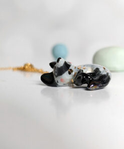 bat eard fox porcelain pendant handmade