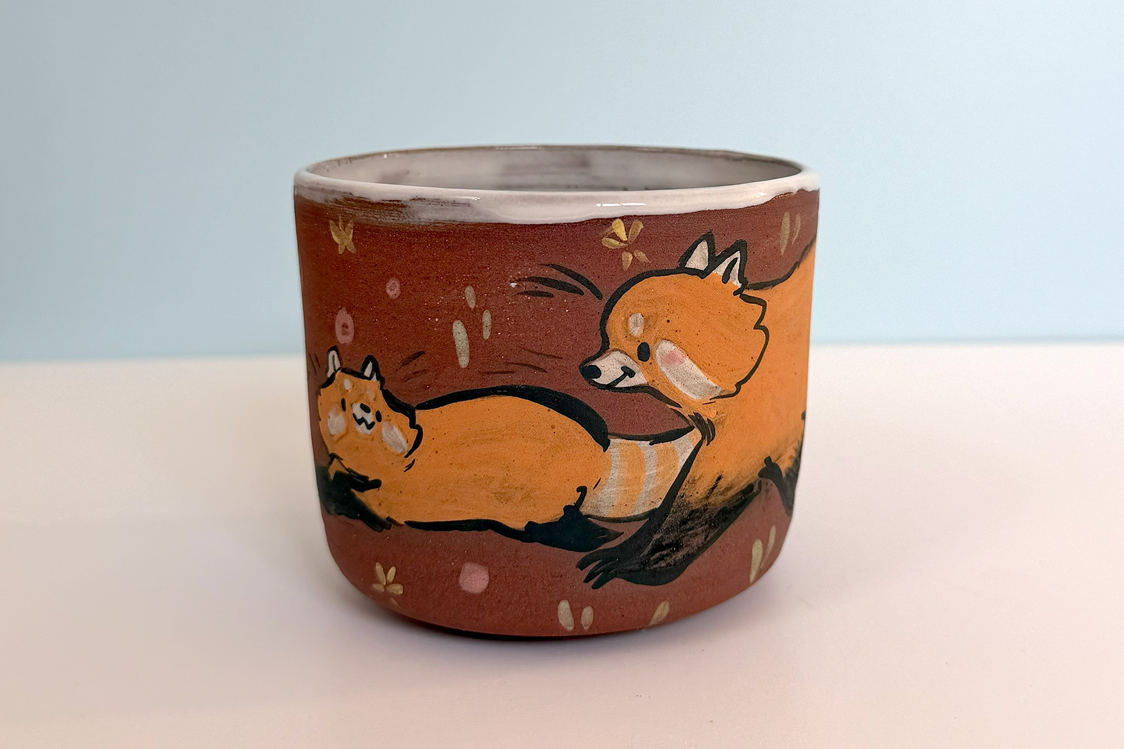 Red Stoneware Cup - Red Panda