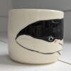 white stoneware whale cup handmade pottery