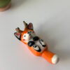 antlered fox figurine handmade by kness
