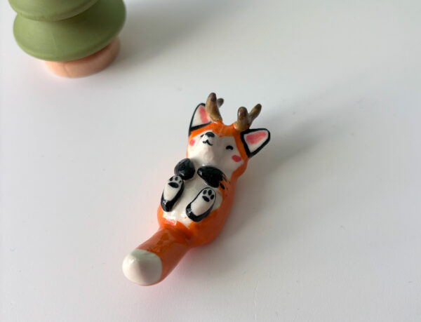 Ceramic Figurine : Antlered Fox - Lying - Image 5