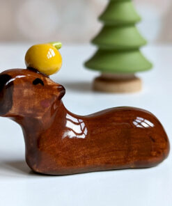 ceramic figurine capybara orange holder