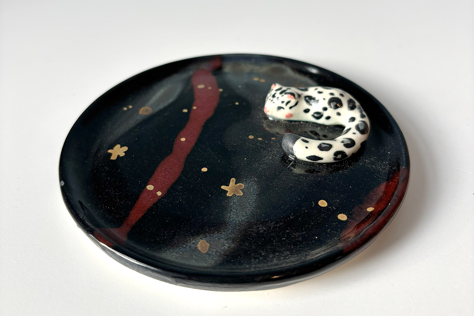 Jewelry Dish - Snow Leopard