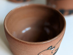 red panda handmade ceramics cup