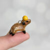 handmade porcelain pendant capybara orange