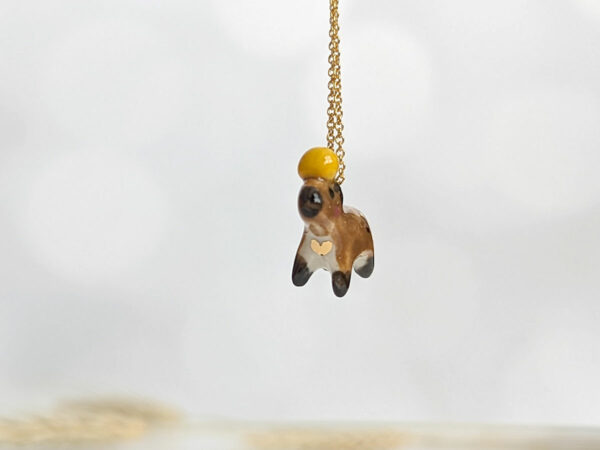 handmade porcelain pendant capybara orange