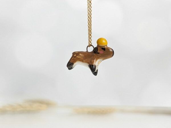 handmade porcelain pendant capybara orange