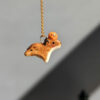 handmade porcelain pendant capybara orange