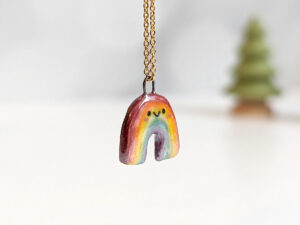 rainbow pride pendants handmade ceramics