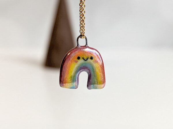 rainbow pride pendants handmade ceramics